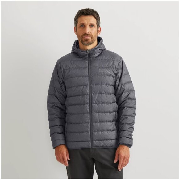 EDDIE BAUER Cirruslite Down Fill Hooded Jacket | Mens XLT | Gray Water Resistant - Picture 1 of 5